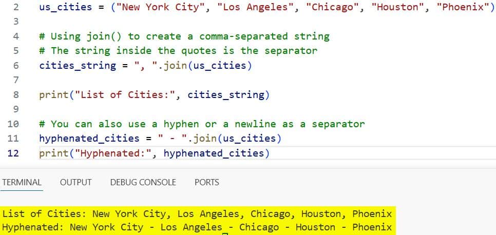 python tuple to string