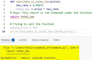 return outside function