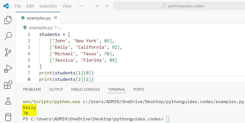 How To Iterate Through A 2D Array In Python