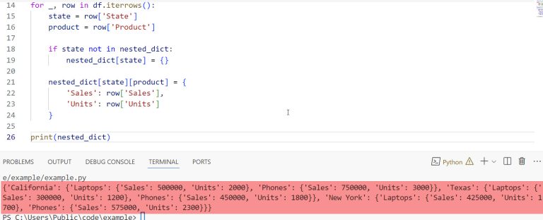 Convert A DataFrame To A Nested Dictionary In Python