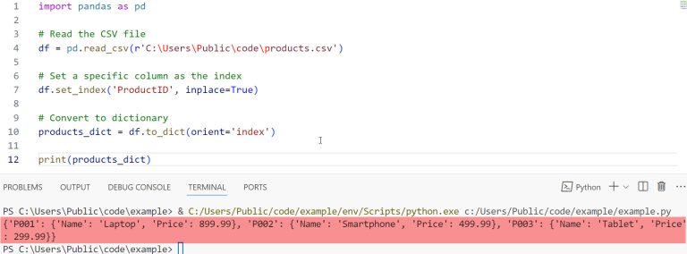 Read CSV To Dictionary Using Pandas In Python
