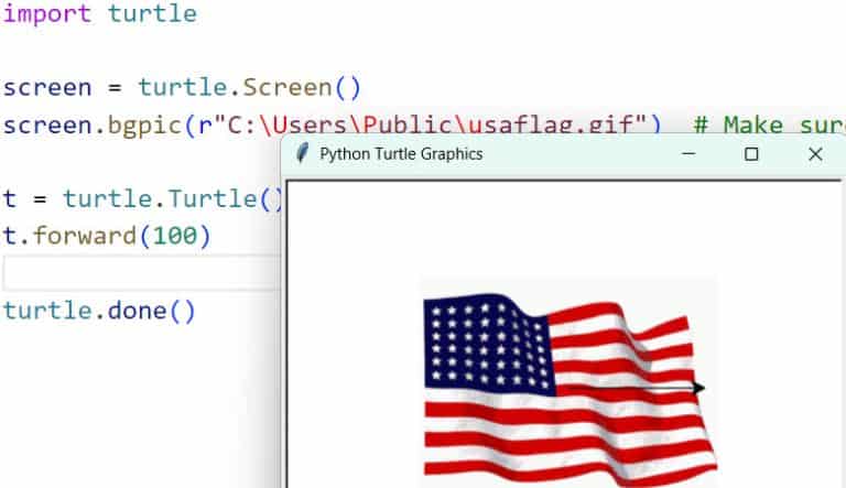Set Background Color And Images In Python Turtle