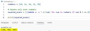 Lambda in List Comprehension in Python