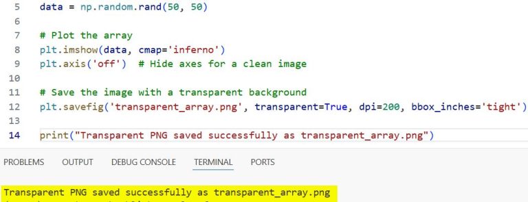 Save NumPy Array as PNG Image in Python Matplotlib