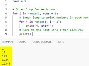 How to Print the 1 12 123 Pattern in Python