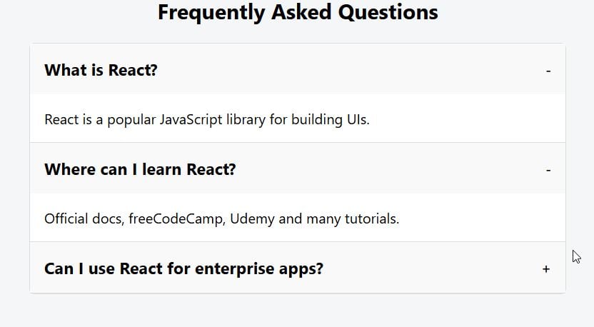 Build an Accordion Component React