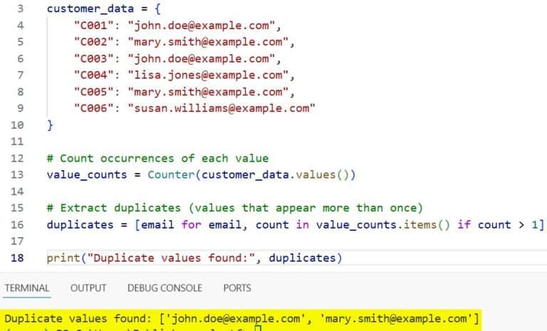 How I Find Duplicate Values in a Python Dictionary