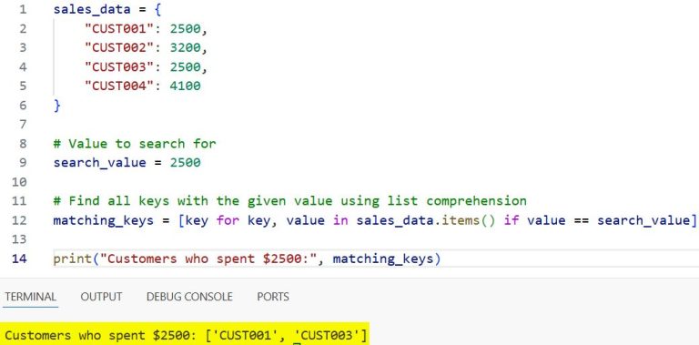 Search for a Dictionary Key by Value in Python