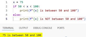 Check if a Variable is Between Two Numbers in Python