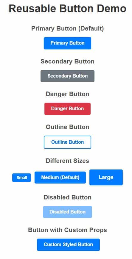 Create React Reusable Button Component