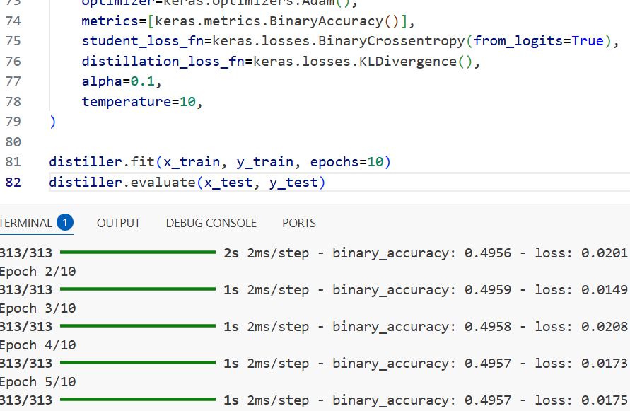 Knowledge Distillation in Keras