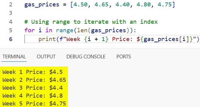 iterating over lists in python