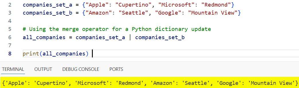 Python Dictionary Update