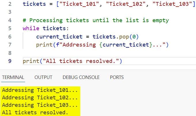 python loop through list