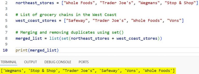 Merge Lists Without Duplicates in Python