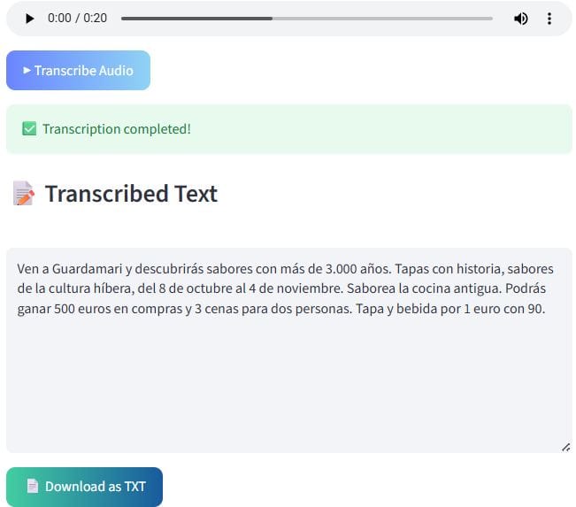 speech to text spanish