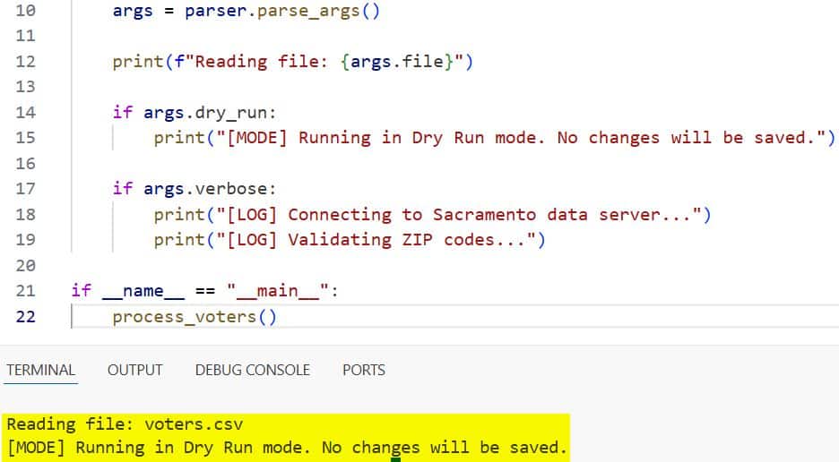 Handle Command Line Arguments in Python