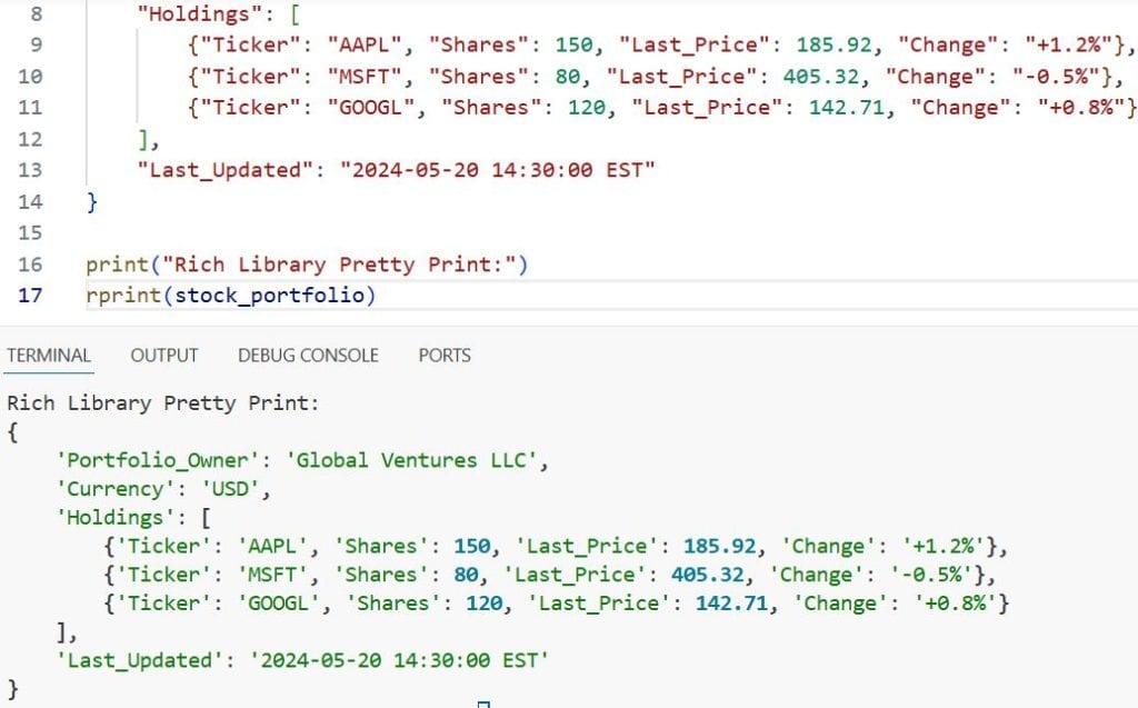 How to Pretty Print Dictionary in Python