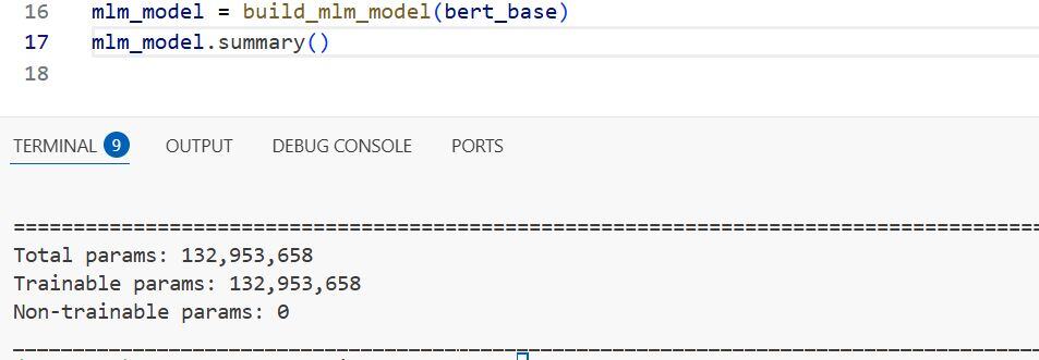 Implement End-to-End Masked Language Modeling with BERT in Keras