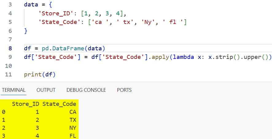 Lambda Functions in Python Pandas DataFrames