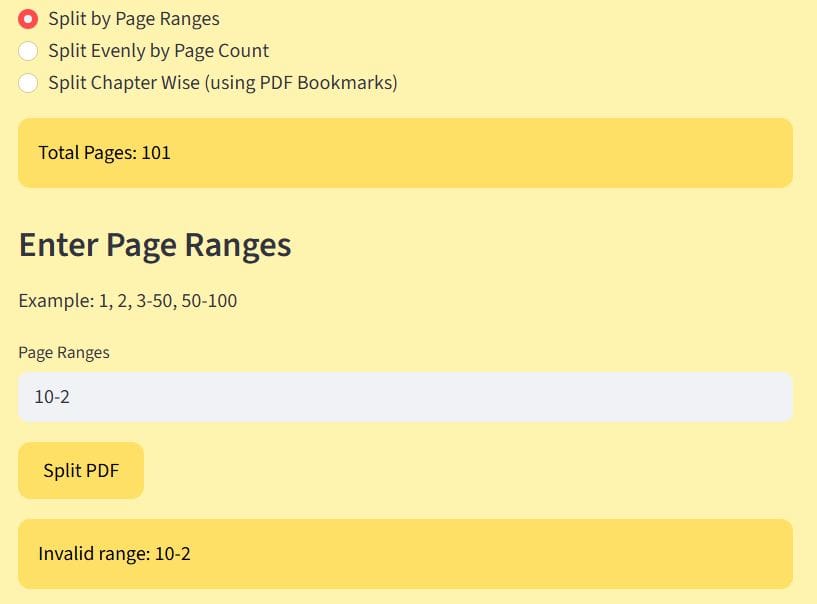 PDF Split Tool Python