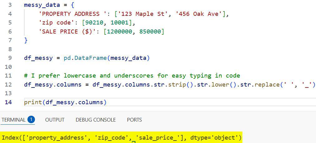 Pandas Rename Columns
