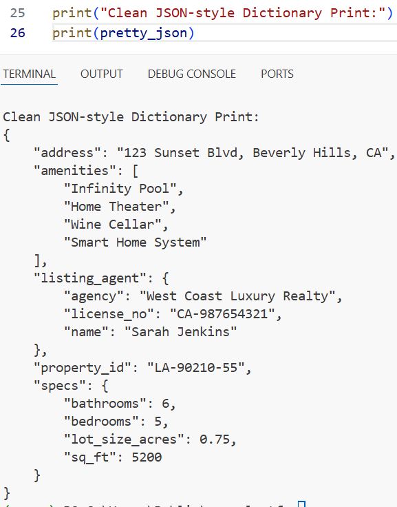 Pretty Print Python Dictionary