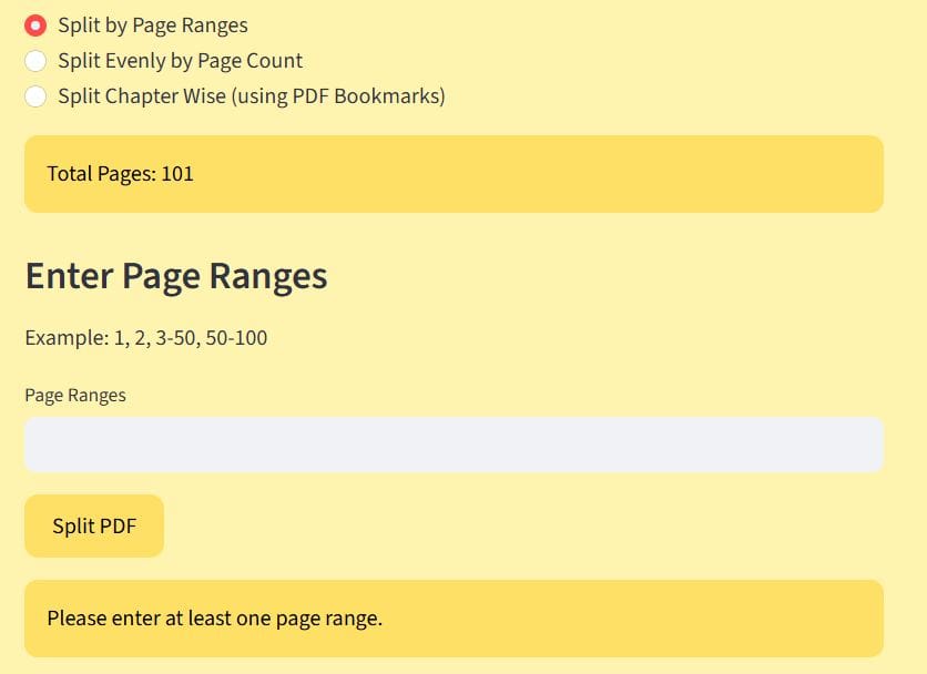 Python PDF Split Tool