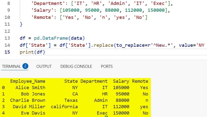 Replace Values in Pandas Column