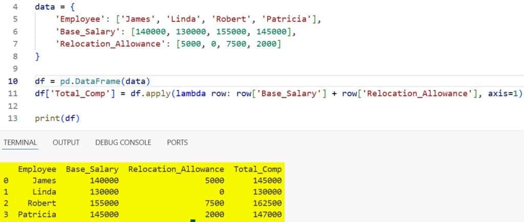 Use Lambda Functions in Pandas DataFrames