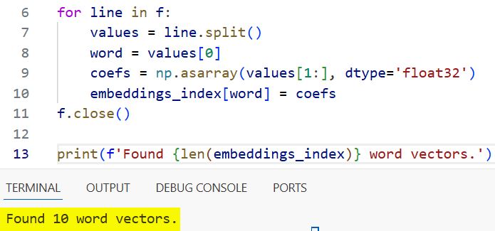 Use Pre-trained Word Embeddings in Keras