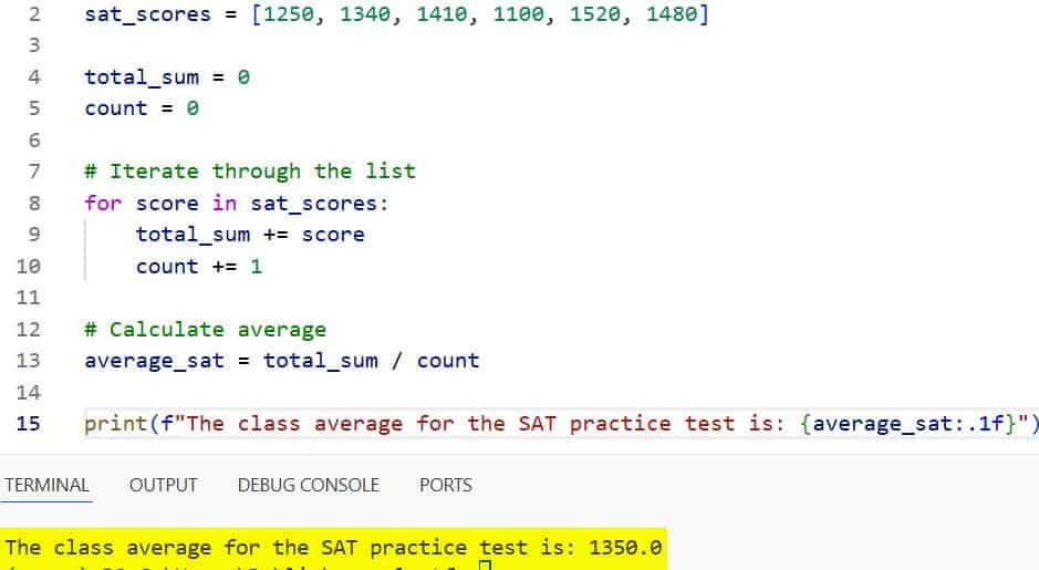 Calculate the Average of Python List in
