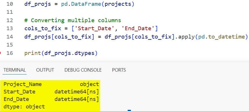 Convert Column to Datetime Python