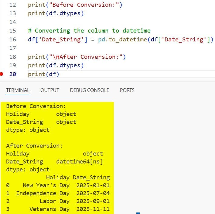 Convert Column to Datetime in Python