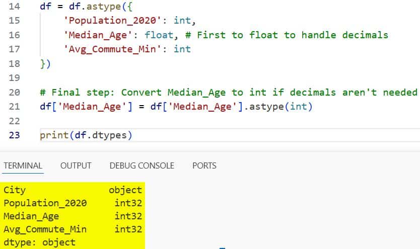 Convert Column to Integer in Pandas