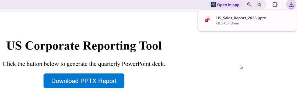 Convert React Component to PowerPoint Presentation