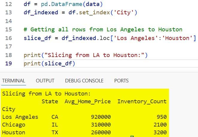 Get Row by Index in Python Pandas