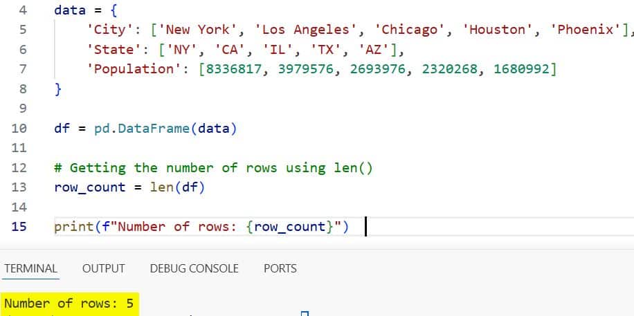 Get the Number of Rows in a Pandas DataFrame