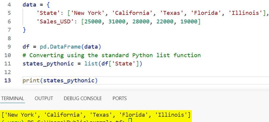 How to Convert Pandas Column to List in Python
