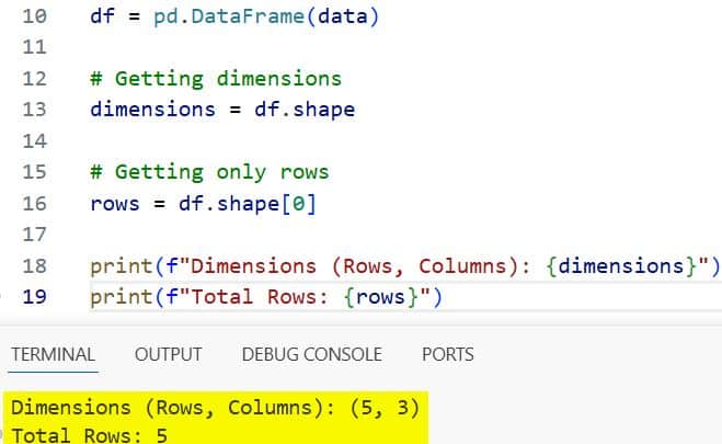 How to Get the Number of Rows in a Pandas DataFrame