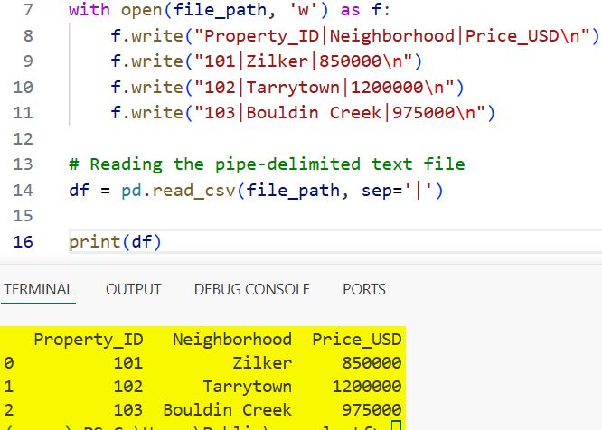 Read Text Files in Pandas