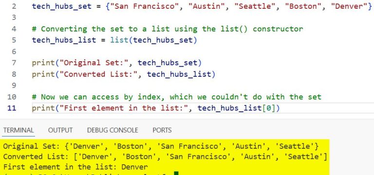 How to Convert Set to List in Python