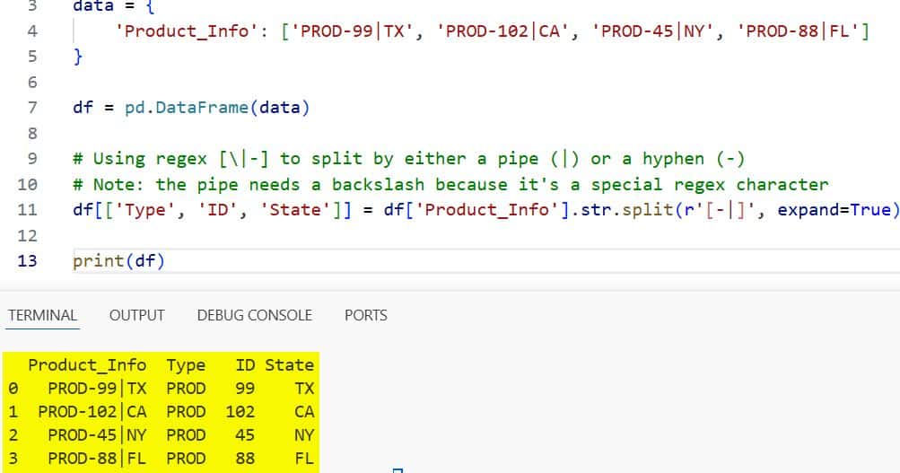 Split Column by Delimiter in Pandas