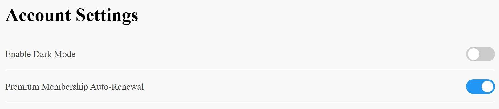 React Toggle Switch Component