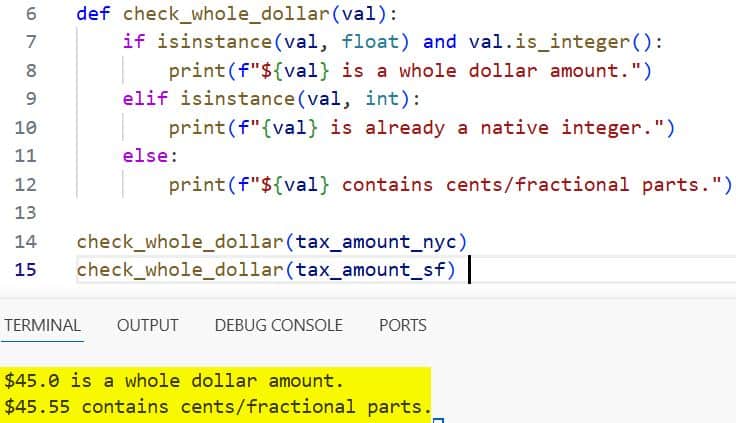 how to tell if a number is an integer