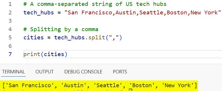 split sentence into words python