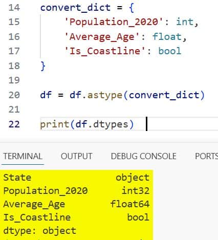 Change Column Type in Python Pandas