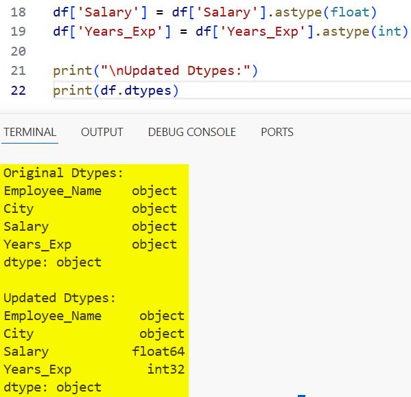 Change Data Type of Column in Pandas