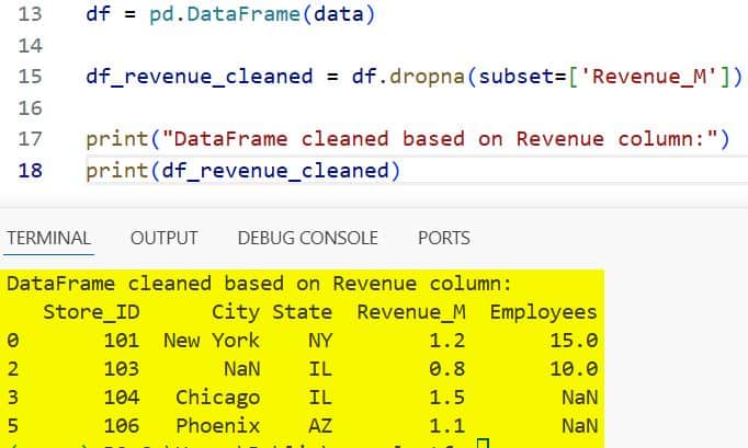 Drop Rows with NaN Values in Python Pandas