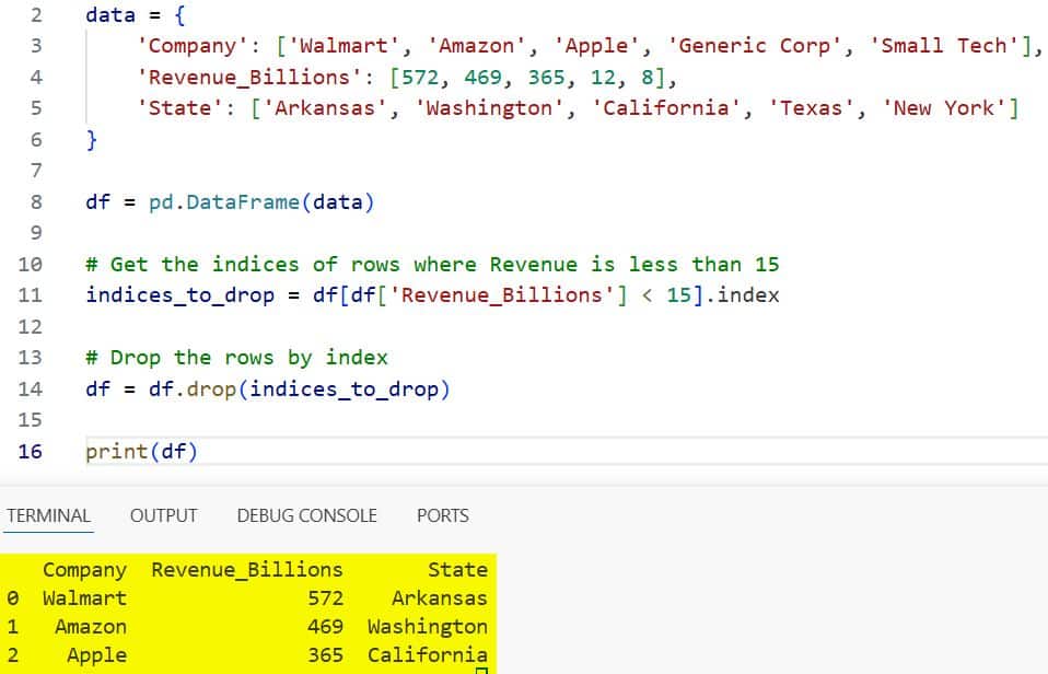 How to Drop Rows in Pandas Based on Column Values
